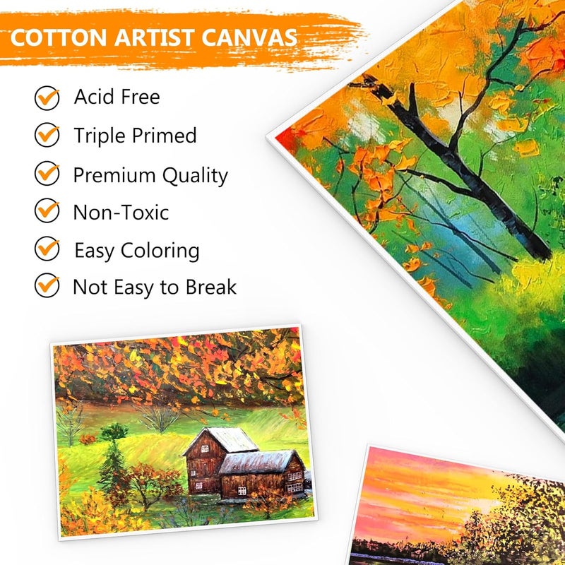 KORCCI Canvas for Painting 12 x 16 inches, 5 Packs Blank Canvas Board Cotton Acid-Free Canvas Panels for Acrylic Paint, Oil Paint & Wet Water Art Media, Hobby Painters and Beginners - Image 4